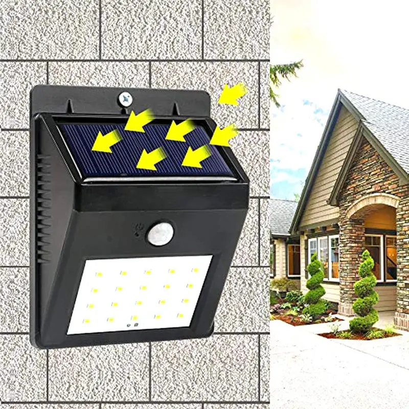 Solar-Powered Led Security Light – 30-Bead Outdoor Wall Mount Night Lamp (Black) 1