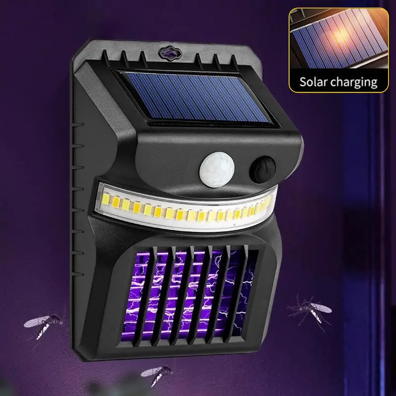 Solar-Powered Outdoor Bug Zapper With Dual Mosquito Attraction & Uv Light (1 Piece) 1