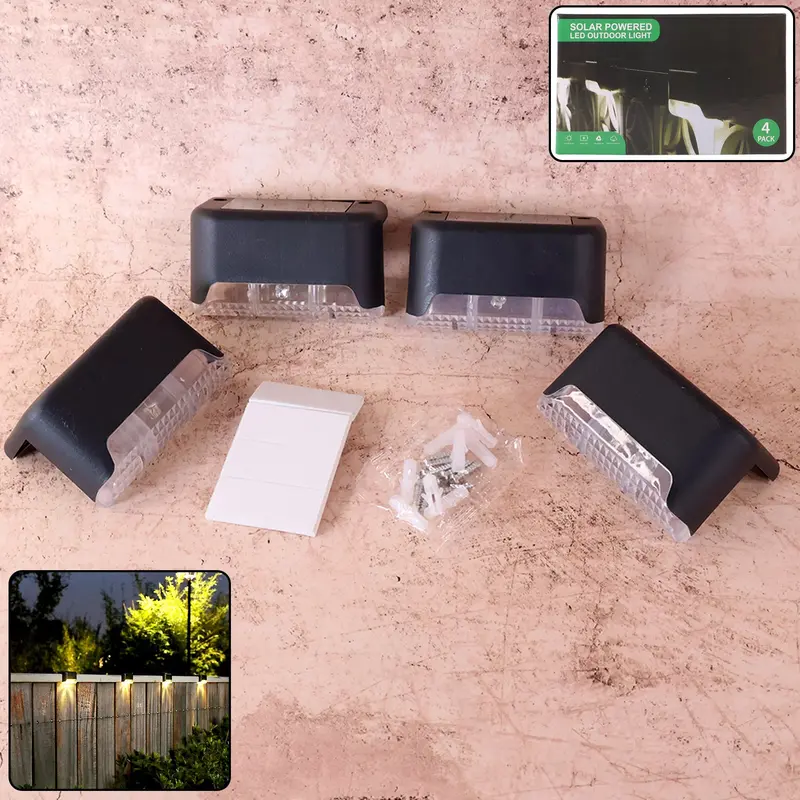 Solar-Powered Outdoor Lighting Kit – 4-Pack Weatherproof Lights For Gardens, Steps & Railings 1