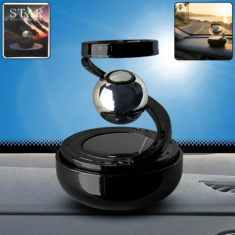 Solar-Powered Rotating Car Air Freshener – Eco-Friendly Auto Fragrance Diffuser 1