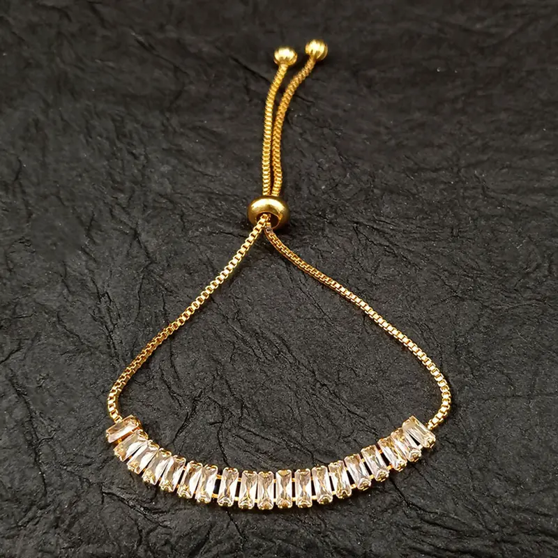 Sparkling Gold-Tone Bracelet With Brilliant Ad-Inspired Stone Detailing 1