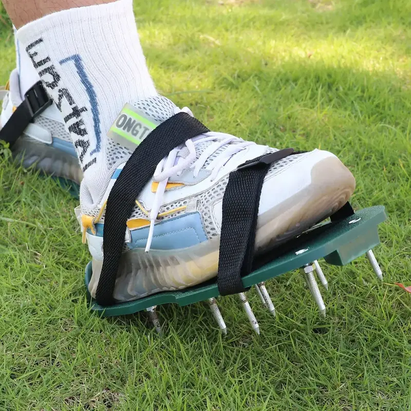 Spiked Lawn Aerator Sandals – Reusable Grass Aerating Footwear For Lawns, Gardens & Patios 1