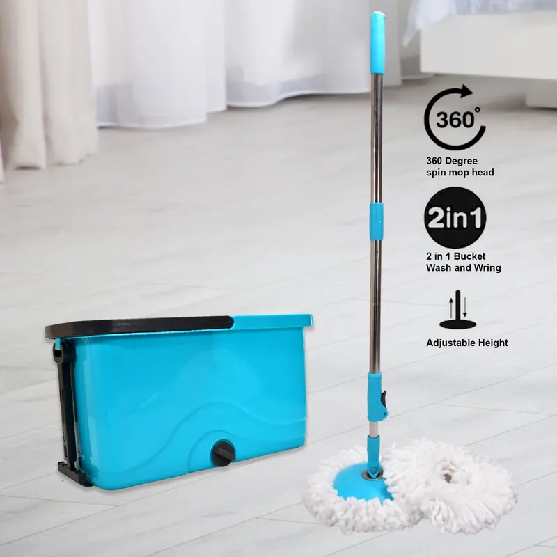 Spin Mop With Large Bucket And Smooth-Rolling Wheels For Effortless Floor Cleaning 1