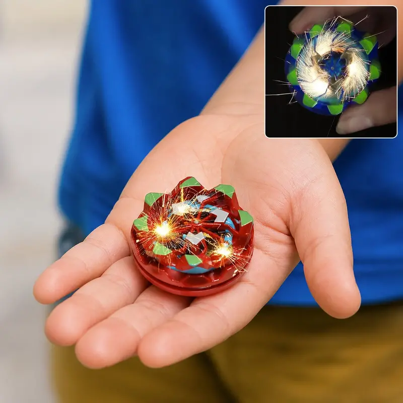 Spinning Battle Top Toy With Sparkling Fireworks Effect 1