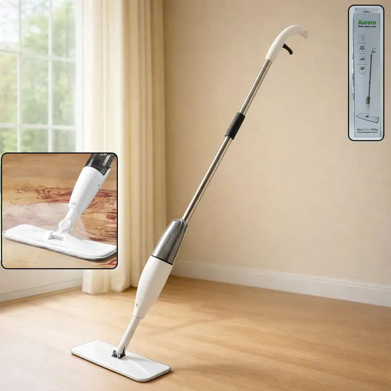 Spray-Activated Flat Mop System For Effortless Cleaning 1