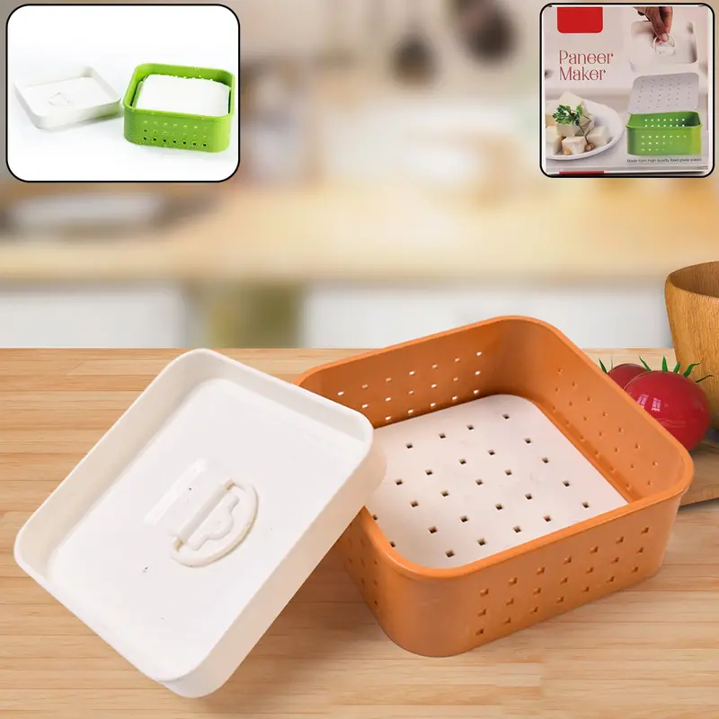 Square Paneer Press With Lid – Multi-Use Mold For Tofu, Sprouts & Cheese 1