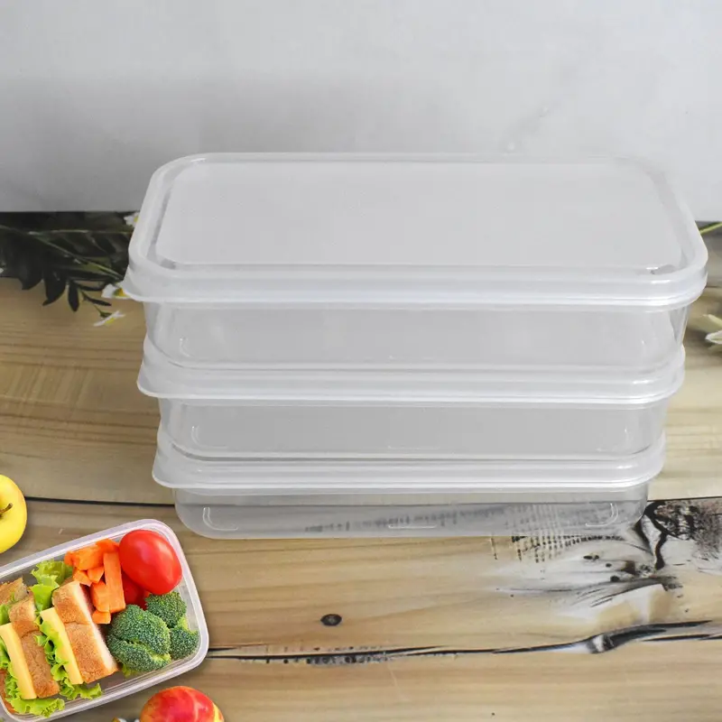 Stackable Square Plastic Lunch Container Set For Meal Prep 1
