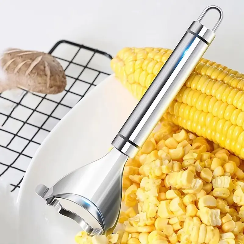 Stainless Steel Corn Peeler – Efficient Cob Remover & Kernel Cutter 1