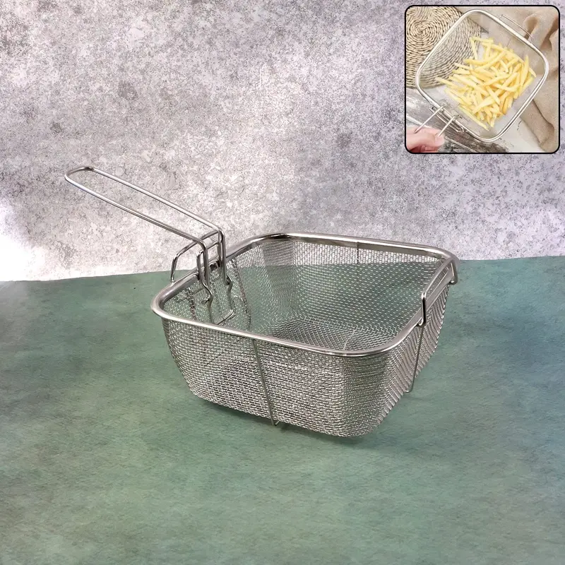 Stainless Steel Deep-Fry Basket With Ergonomic Long Handle – Heavy-Duty Cooking Aid 1