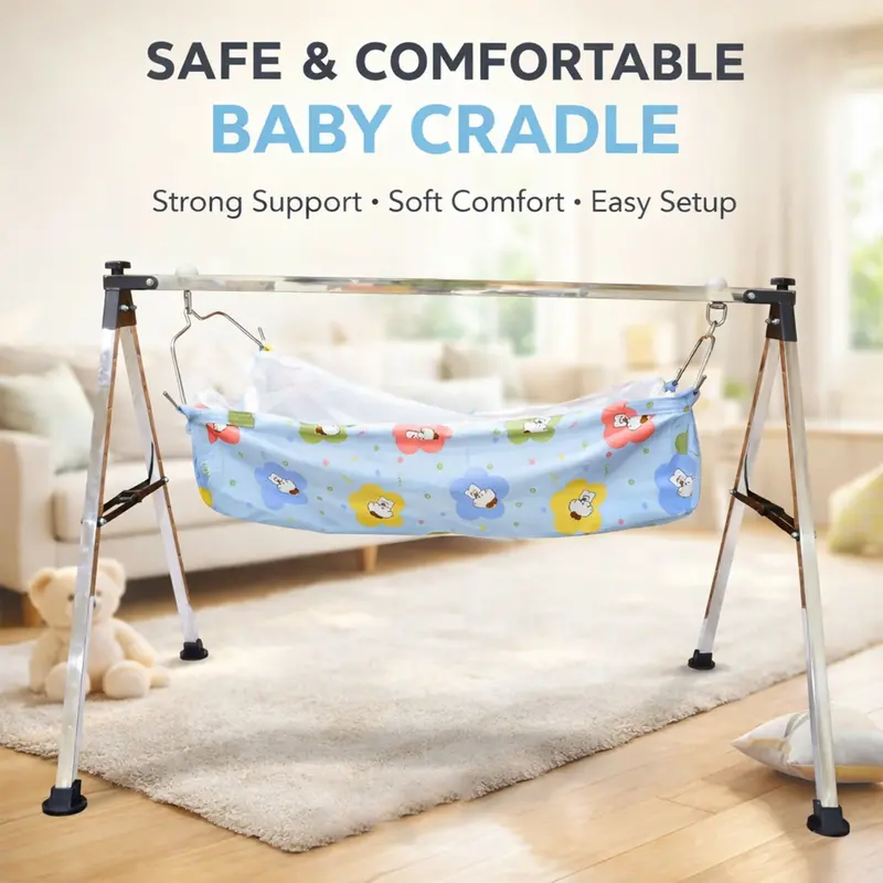 Stainless Steel Foldable Baby Hammock Cradle – Comfortnest Design (Up To 5 Kg) 1