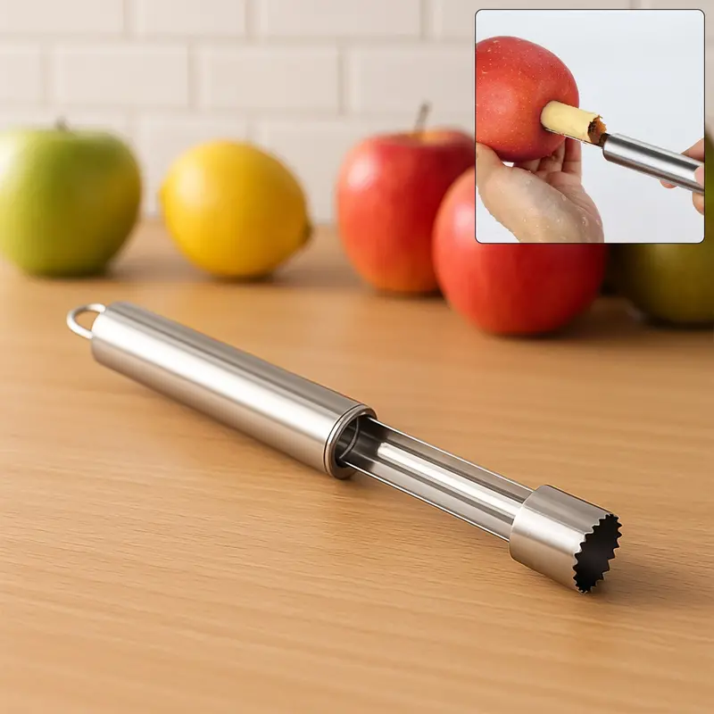 Stainless Steel Fruit Corer Set – Precision Core Removers For Apples, Pears & Similar Produce 1