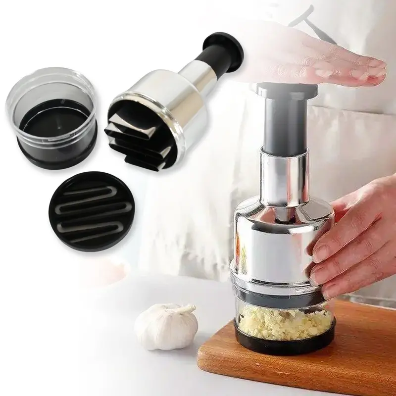 Stainless Steel Manual Food Chopper – Multi-Use Vegetable, Nut, And Herb Cutter With Secure Blade Guard 1