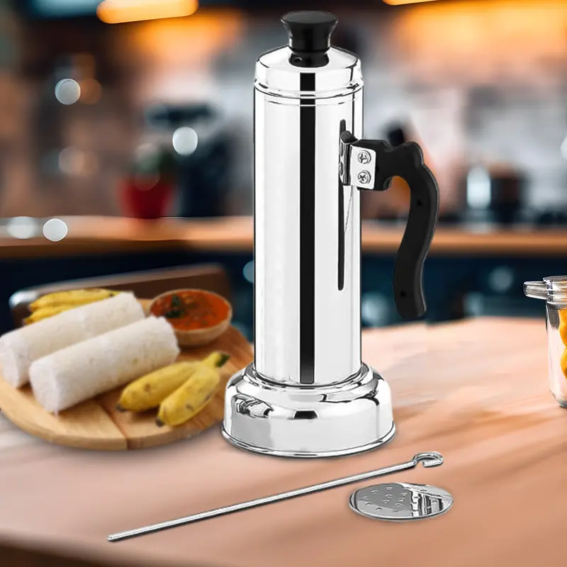 Stainless Steel Puttu Maker Kit – Includes Steamer Plate & Pressure Cooker Adapter 1