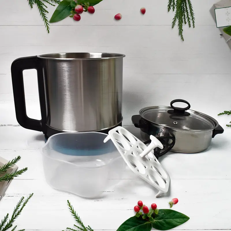 Stainless Steel Soup Pot With Lid – 800W Multi-Cooker & Kettle Combo (2.5L) 1
