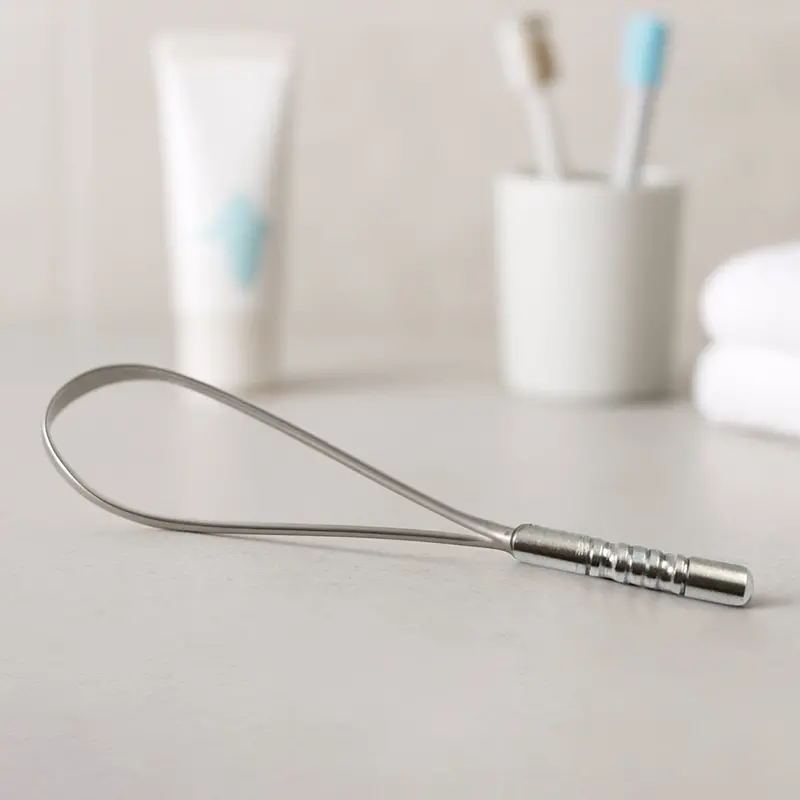 Stainless Steel Tongue Cleaner & Scraper – Hygienic Oral Care Tool (1 Pc) 1