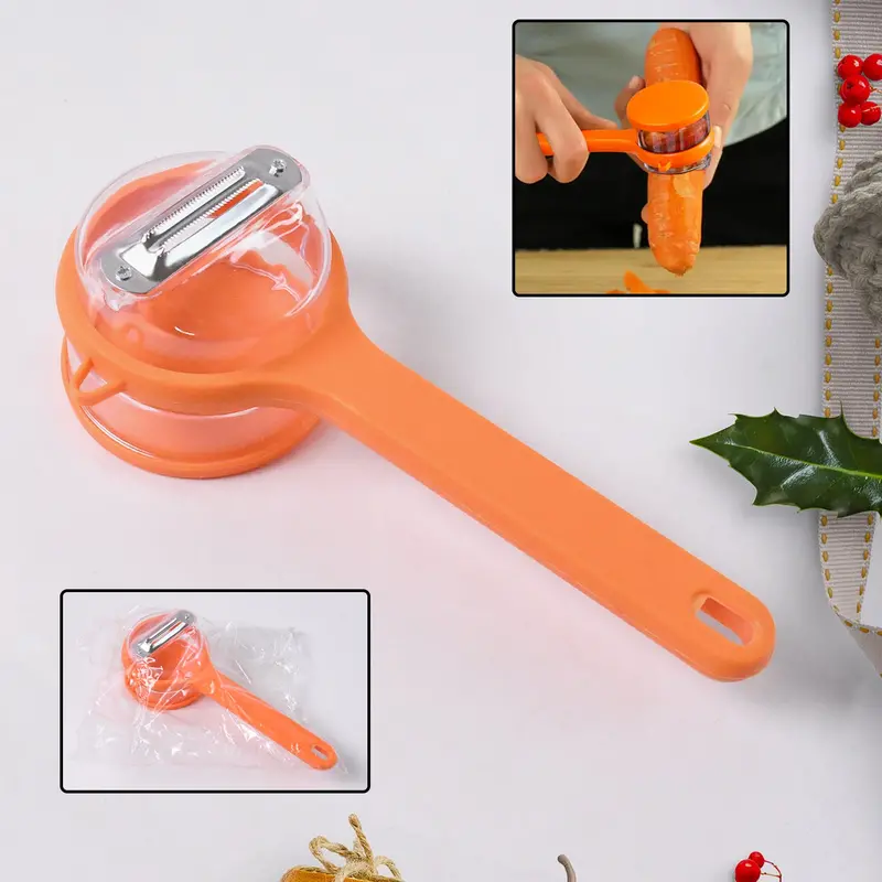 Stainless Steel Vegetable Peeler With Built-In Waste Container 1