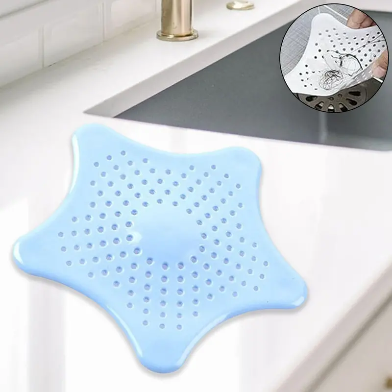 Star-Shaped Silicone Sink Strainer – Hair Catcher Drain Protector For Bathroom Basins 1
