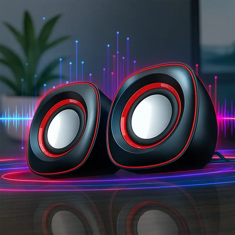 Stereo Pc Speakers For Desktop Computers – Plug-And-Play Audio System 1