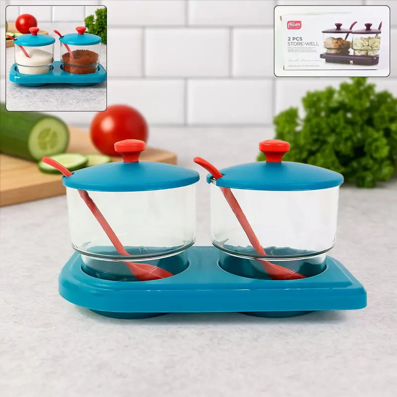 Storewell Spice & Condiment Jars – Airtight 2-Piece Container Set By Supermom 1
