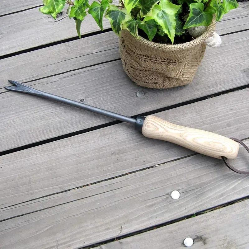 Straight-Handle Hand Weeder – Stainless Steel Gardening Tool 1