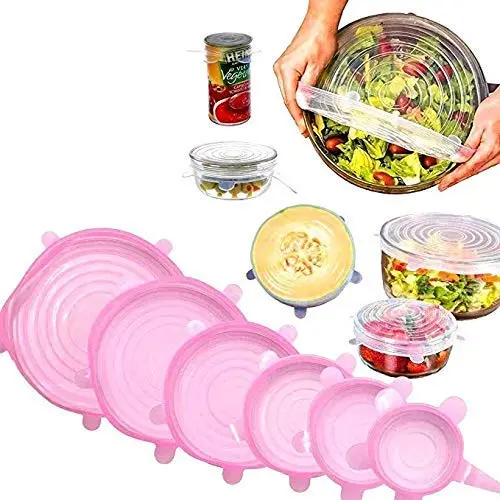 Stretch-To-Fit Silicone Lid Set For Food Containers And Bowls 1