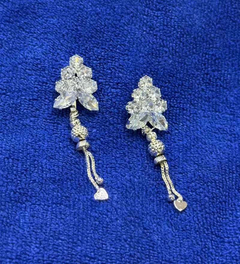 Studded Jhumka Earrings – Traditional Indian Dangle Jewelry 1