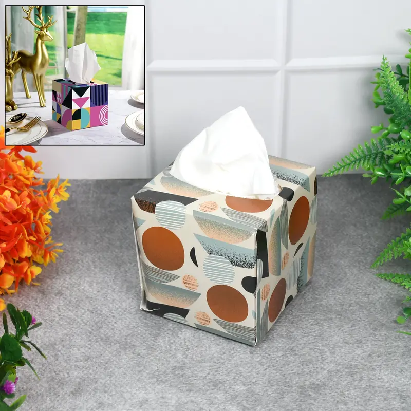 Stylish Cube Tissue Box With Integrated Holder – 50-Piece Home & Office Essentials Set 1