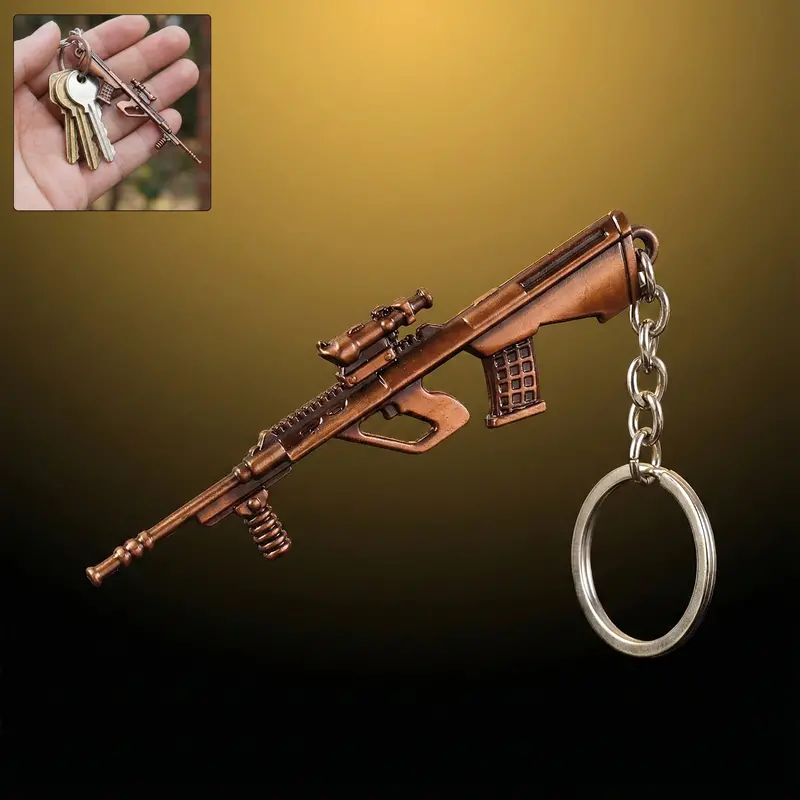 Stylish Gun-Shaped Metal Keychain – Compact And Durable 1