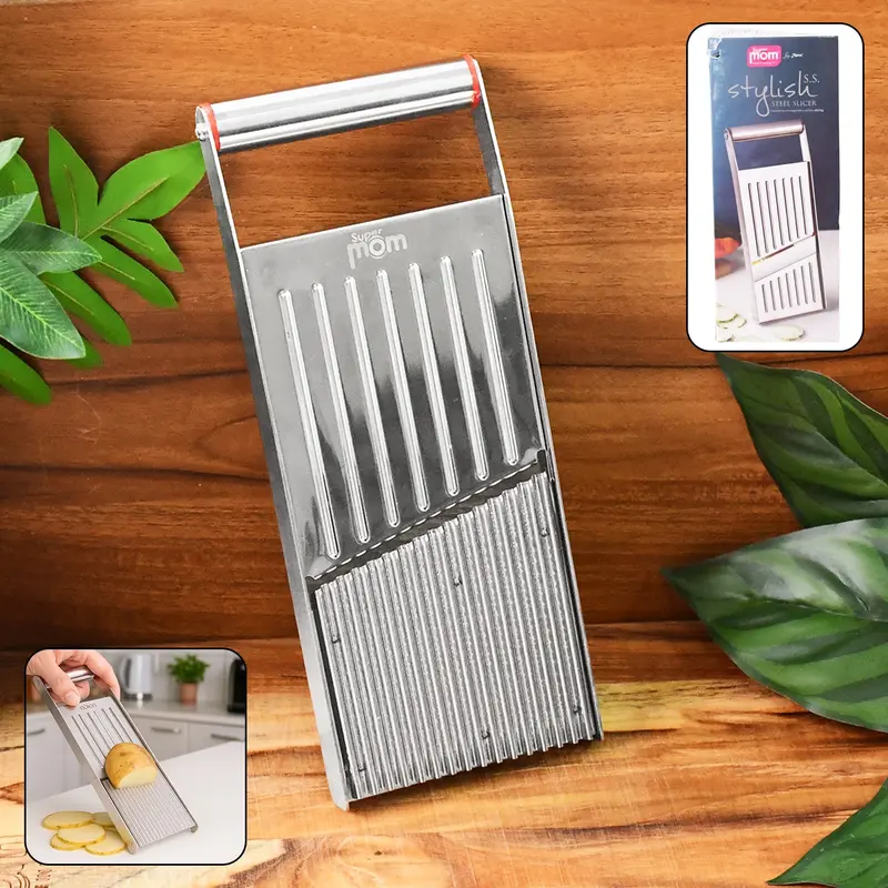 Stylish Stainless Steel Fruit & Vegetable Slicer – Adjustable Blade, Supermom 1