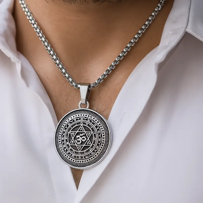 Sudarshan Chakra Pendant – Spiritual Yantra Charm On Adjustable Chain 1