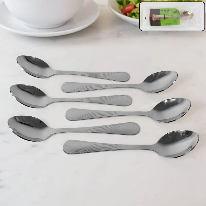 Supermom Diamond-Polished Stainless Steel Spoon Set (6 Pcs) 1
