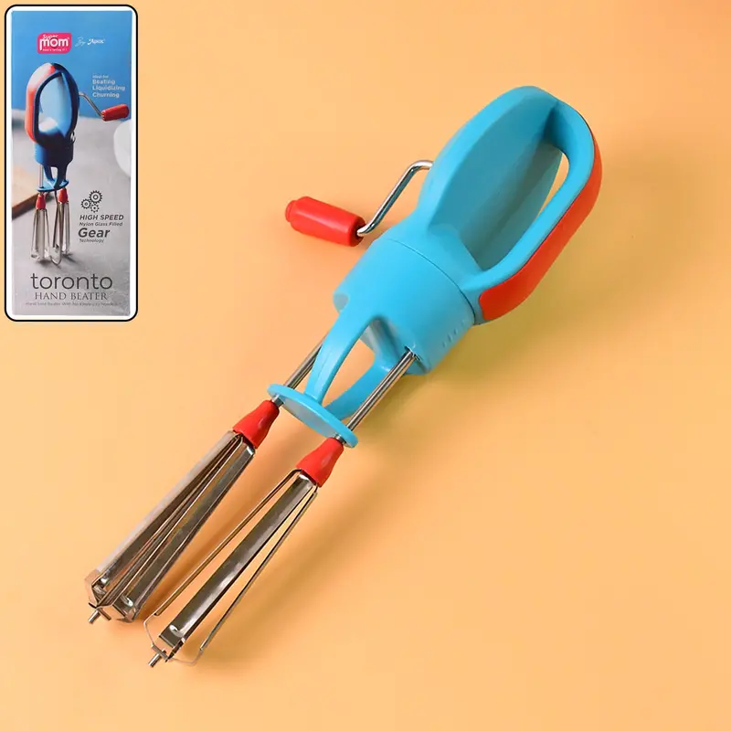 Supermom Dual-Whisk Manual Hand Beater – High-Speed Kitchen Tool (1 Piece) 1