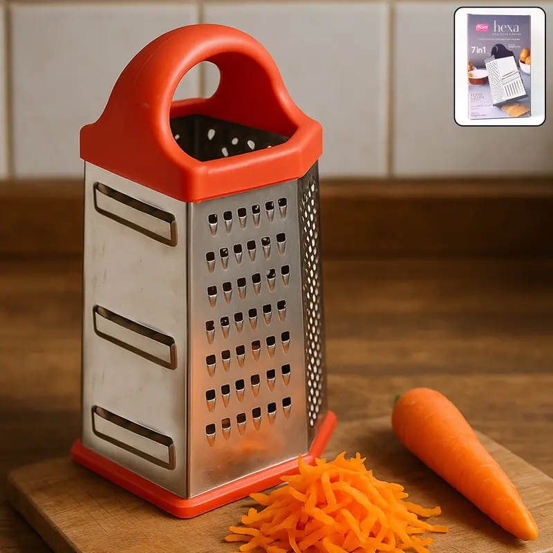 Supermom Heavy-Duty 7-In-1 Stainless Steel Box Grater With Comfort Grip Handle 1
