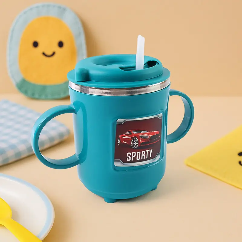 Supermom Kids’ Sport Sipper Bottle – 300 Ml Bpa-Free Tumbler With Straw & Dual Handles 1