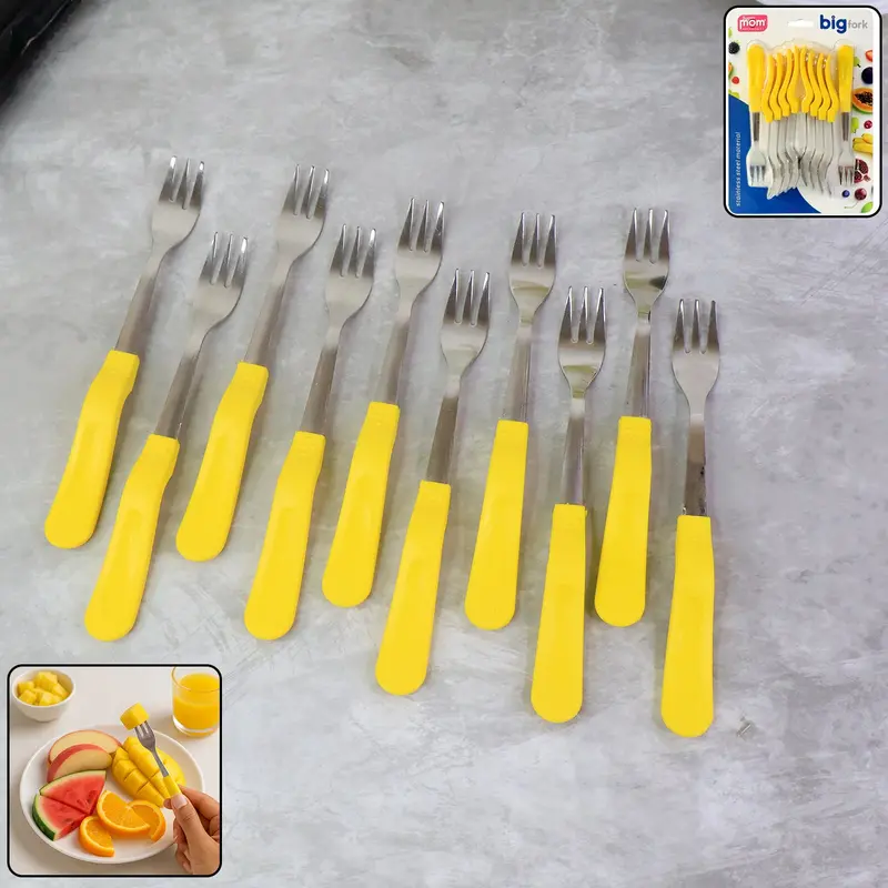 Supermom Large Stainless Steel Fork Set – 10-Piece Dinner & Serving Utensils 1