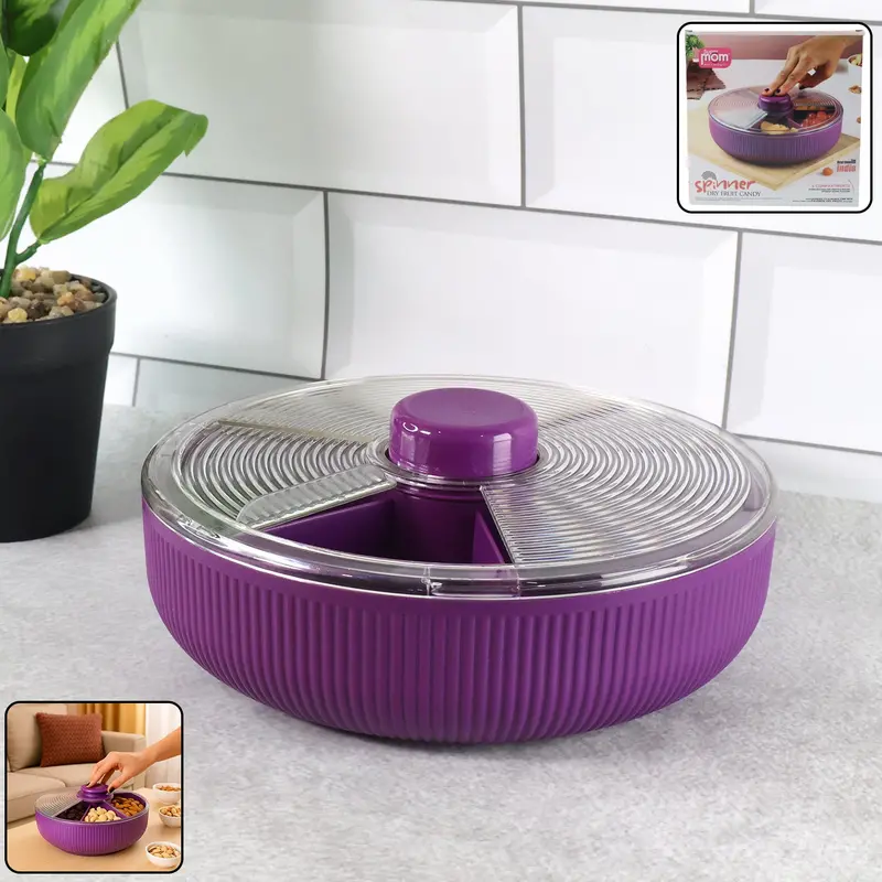 Supermom Rotating Snack Storage Jar – Large Round Dry Fruit Container 1