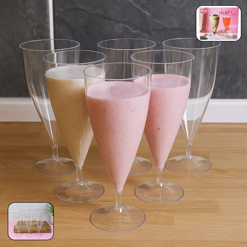 Supermom Shake & Serve Coco Glass Set – 230Ml, 6-Piece Plastic Drinkware 1
