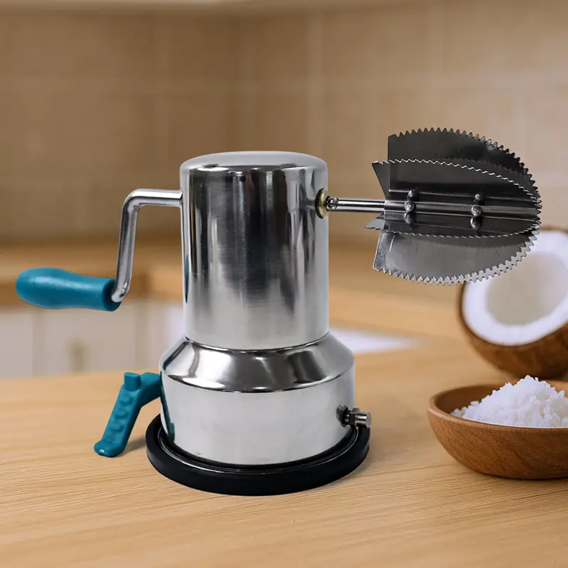 Supermom Stainless Steel Coconut Scraper With Non-Slip Vacuum Base (1 Piece) 1