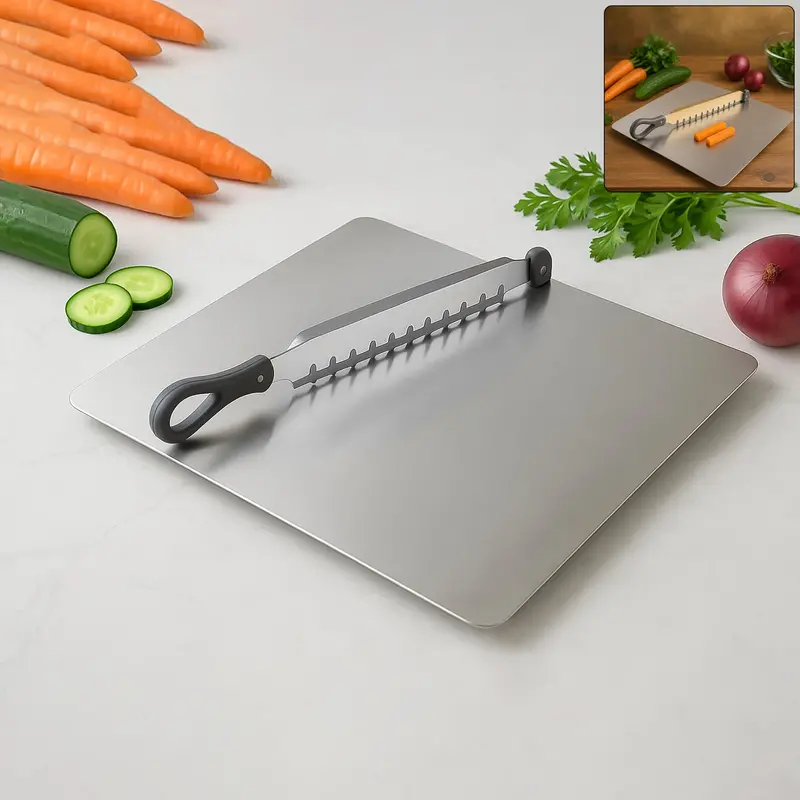 Supermom Stainless Steel Vegetable Slicer & Chopper – Multi-Blade Tool (1 Piece) 1