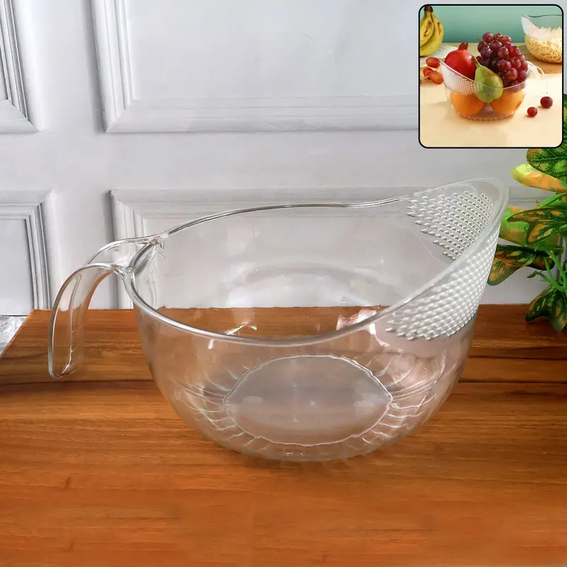 Supermom Transparent Utility Bowl With Carry Handle – Microwave-Safe (1 Piece) 1