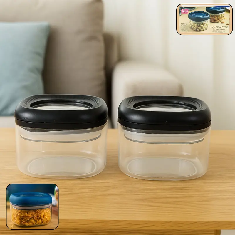 Supermom Twist-Lock Food Storage Containers – 500Ml, 2-Piece Bpa-Free Set 1