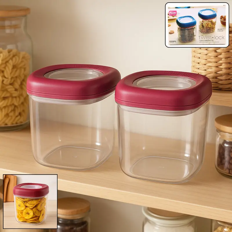 Supermom Twist-Lock Kitchen Storage Containers – Two-Piece Set (~800 Ml Total) 1