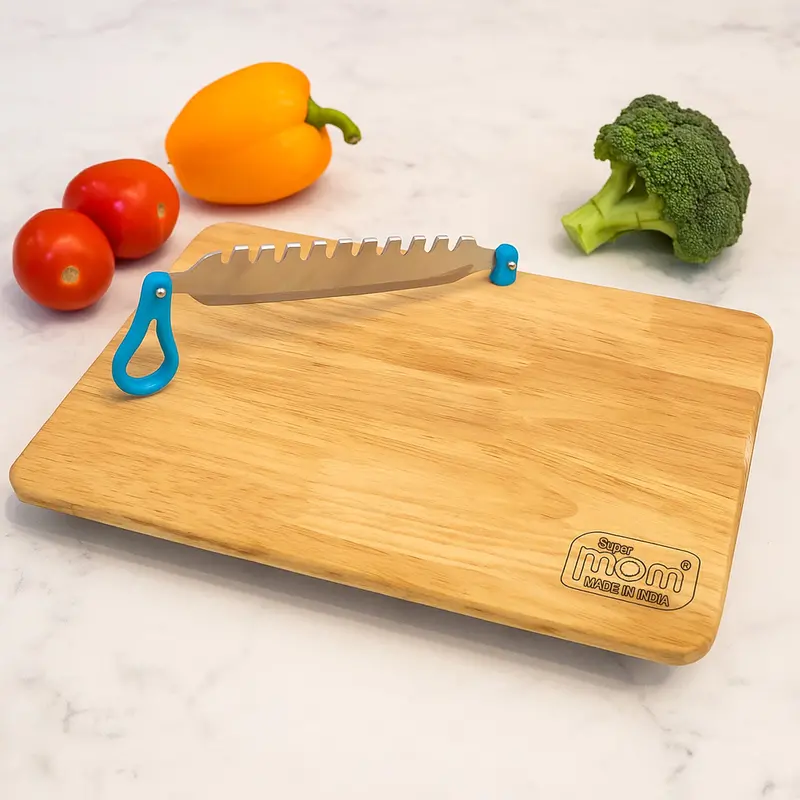Supermom Wooden Chopping Board – Handcrafted Cutting Surface With Inspirational Engraving 1