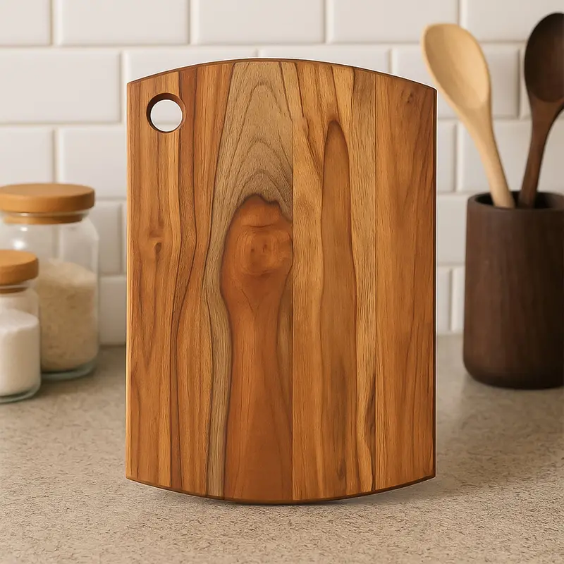 Teak Wood Chopping Board – Natural Grain, Premium Kitchen Cutting Surface 1