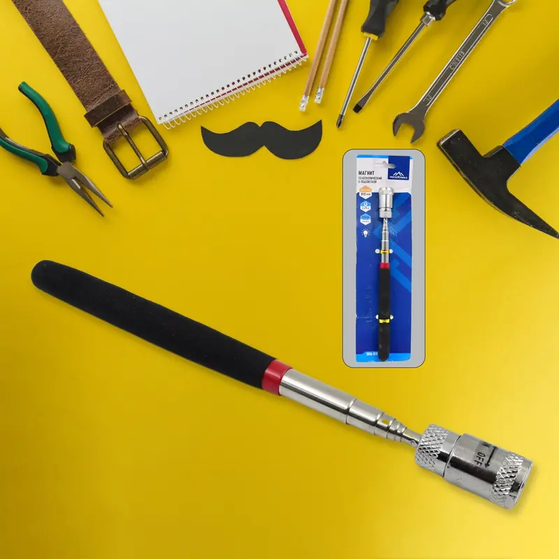 Telescopic Magnetic Pickup Tool With Led Light – Compact Extendable Retrieval Wand 1
