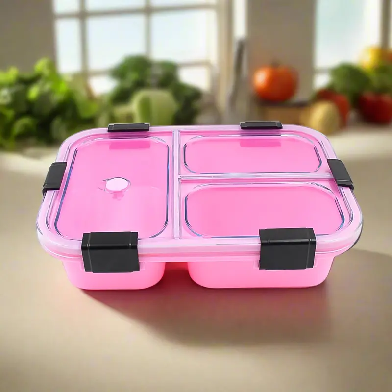 Three-Compartment Insulated Plastic Lunch Container 1