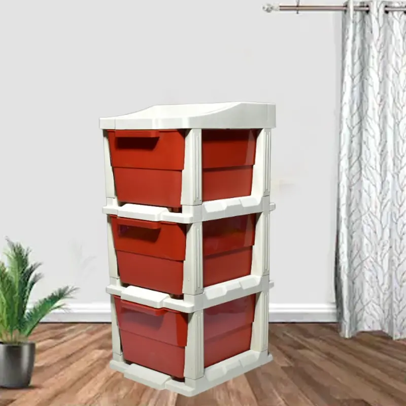Three-Tier Anti-Slip Modular Drawer Storage System 1