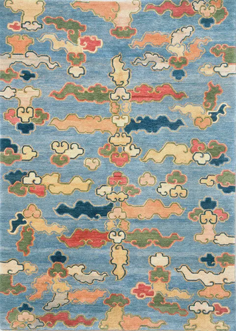 Tibetan Sky Rug In Soft Blue 1