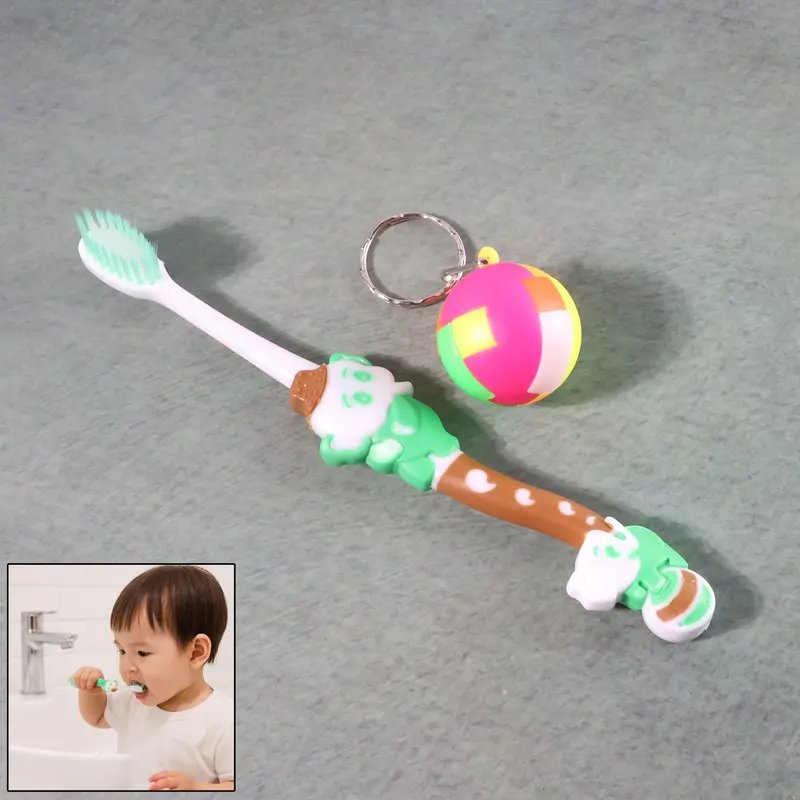 Toothbrush And Ball Keychain Toy Set – Portable Play Combo For Children 1