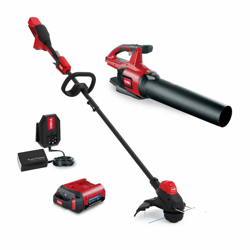 Toro 60V Max 2-Tool Combo: 100 Mph Leaf Blower + 13-Inch String Trimmer W/ 2.0Ah Battery (Model 51881) 1